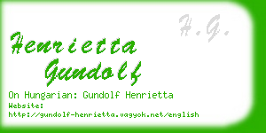 henrietta gundolf business card